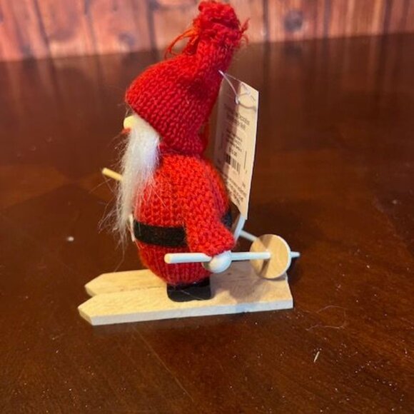 Knitted Skiing Santa Claus christmas ornament By Silver Tree - Picture 8 of 8